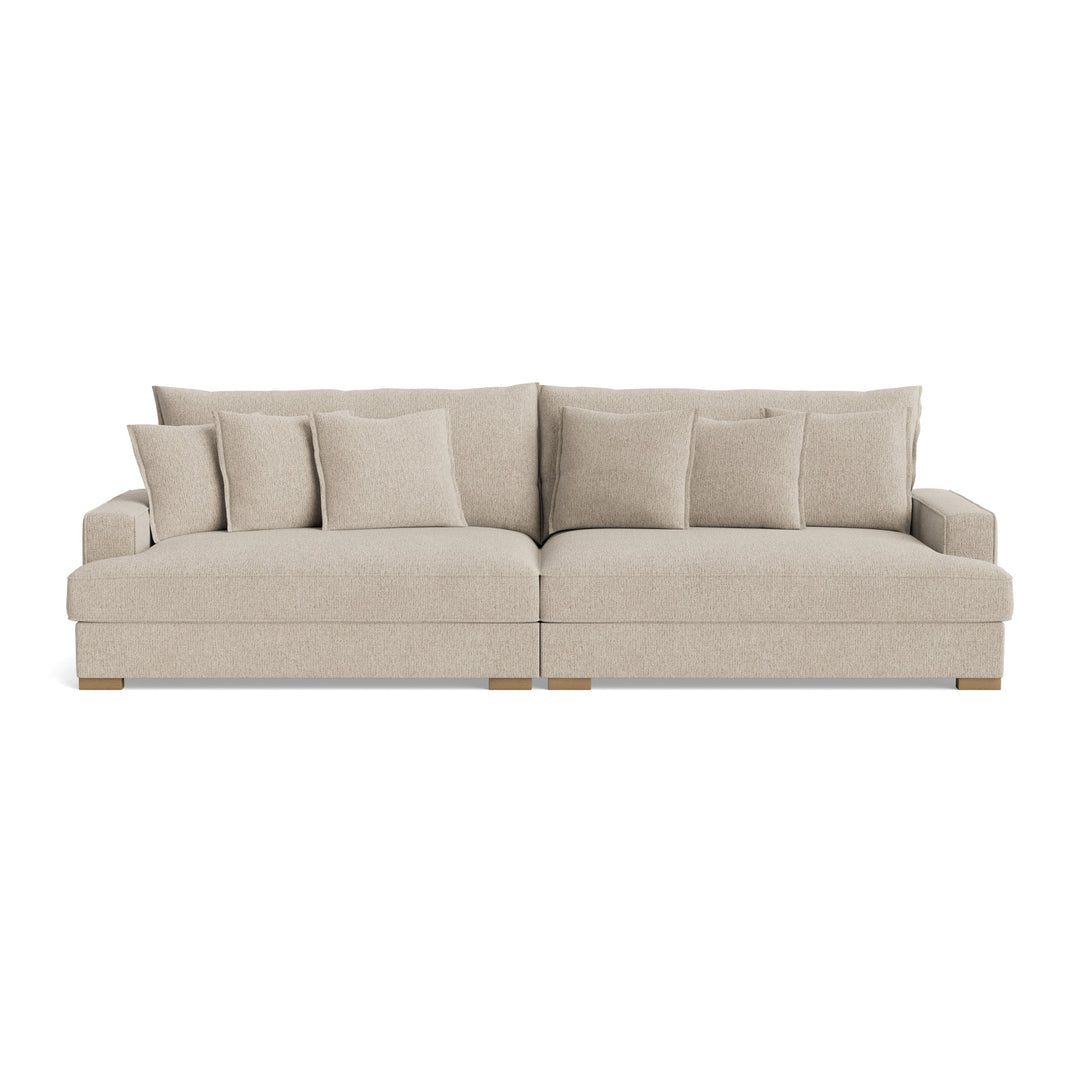 tone grå Cloud Roomy modulsofa i Glow 4 stone med  egetræsben.